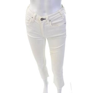 McGuire Womens Cotton Zip Button Straight Leg Lined Jeans White Size EUR 25